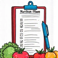Illustration of a personalized nutrition plan with a checklist and healthy food